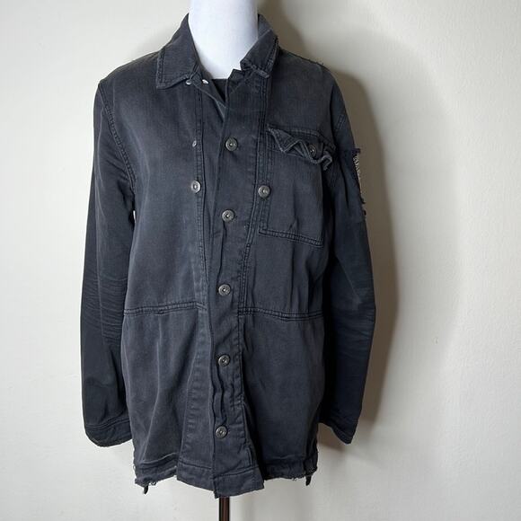 Free People Black Military Shirt Jacket - Picture 3 of 12